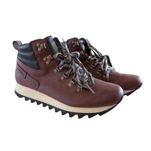 Merrell Women Alpine Hiker Dark Burgundy Lace Up Vegan Leather Boots Size 10